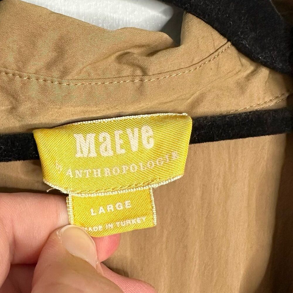 Maeve Anthropologie Taupe Utility Shirt Dress Midi Length Size Large - Picture 5 of 12
